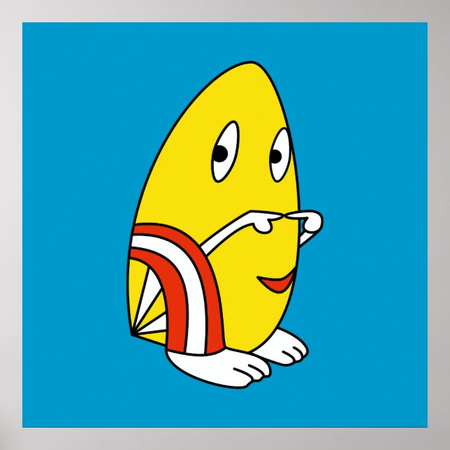 Egg-shaped kawaii cute cartoon character posters (Front)