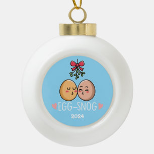 Egg-Snog Ceramic Ball Christmas Ornament