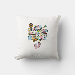 Egg Specting A Little Bunny Easter Pregnancy Annou Cushion
