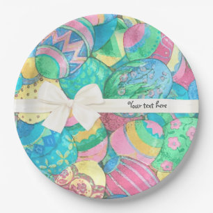 Egg-stavaganza Pastel Easter Eggs Paper Plate