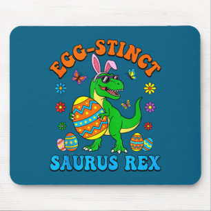 Egg-stinct saurus rex eggs bunny t rex easter day mouse mat