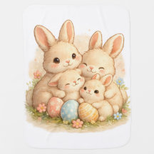 Egg-stra Cute Easter Bunny with Colorful Eggs 