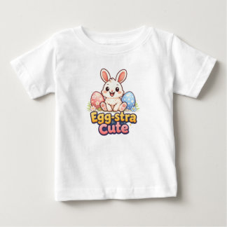 Egg-stra Cute Easter Bunny with Colorful Eggs  Baby T-Shirt