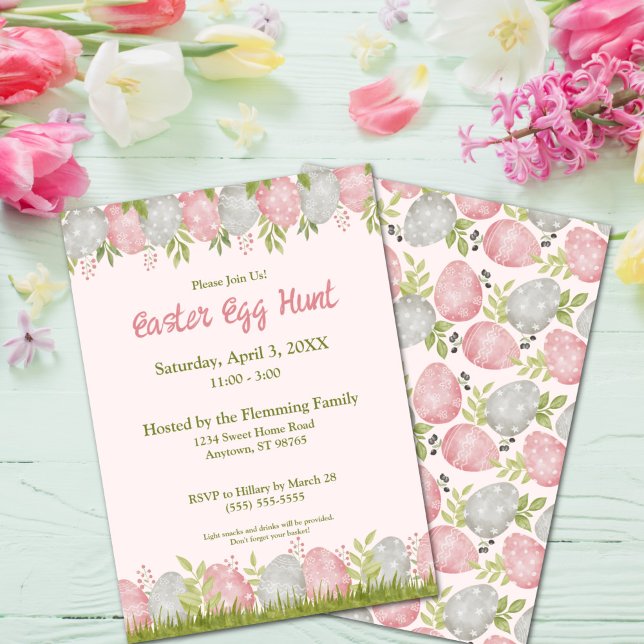 Egg-stra Sweet Customisable Easter Egg Hunt Invitation (Egg-stra Sweet Easter Egg Hunt Invitation)