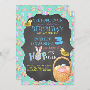 Egg-Stravaganza Birthday Invitation
