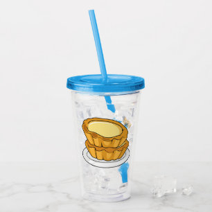 Egg tart cartoon illustration acrylic tumbler