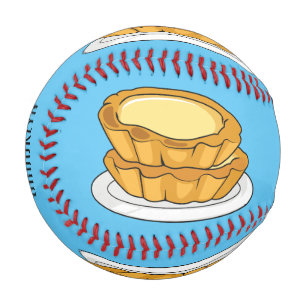 Egg tart cartoon illustration baseball