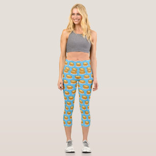Egg tart cartoon illustration capri leggings