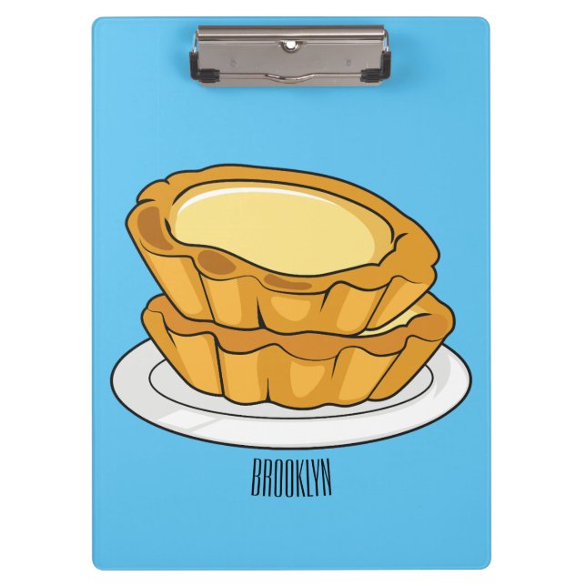 Egg tart cartoon illustration  clipboard (Front)