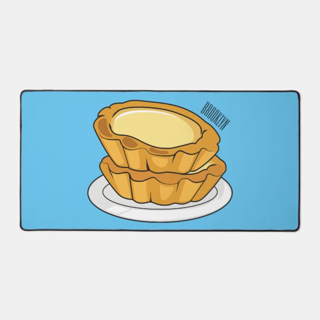 Egg tart cartoon illustration  desk mat (Front)