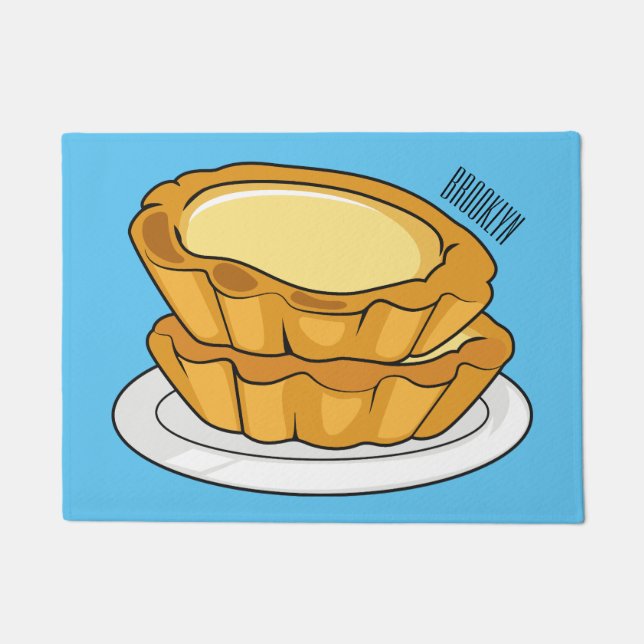 Egg tart cartoon illustration  doormat (Front)