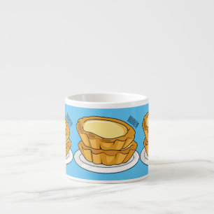 Egg tart cartoon illustration  espresso cup