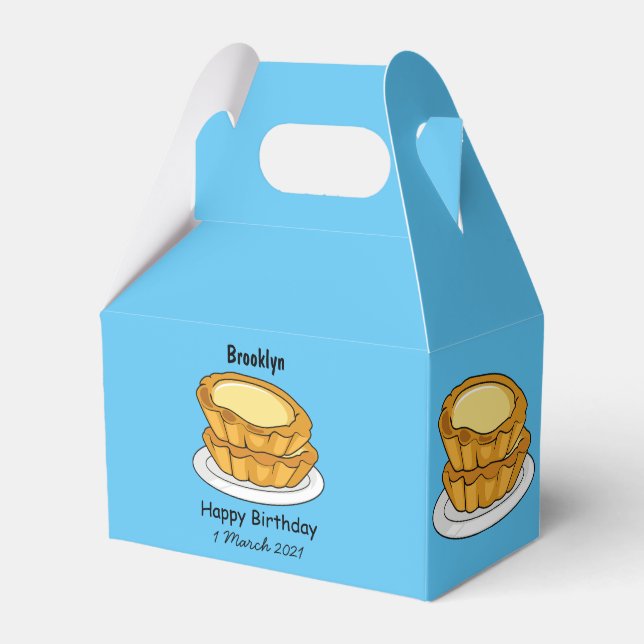 Egg tart cartoon illustration  favour box (Front Side)