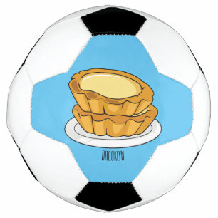 Egg tart cartoon illustration football