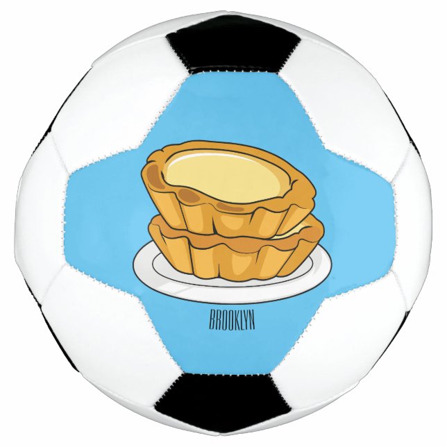 Egg tart cartoon illustration football (Front)