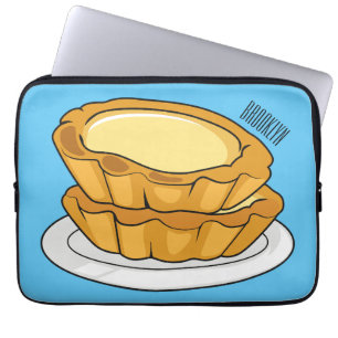 Egg tart cartoon illustration laptop sleeve