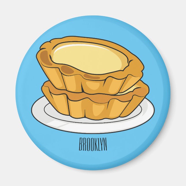 Egg tart cartoon illustration  magnet (Front)