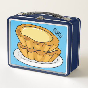 Egg tart cartoon illustration metal lunch box