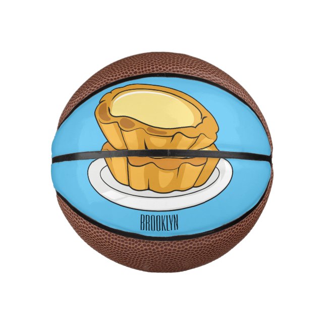 Egg tart cartoon illustration  mini basketball (Front)