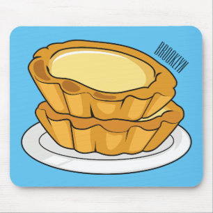 Egg tart cartoon illustration  mouse mat