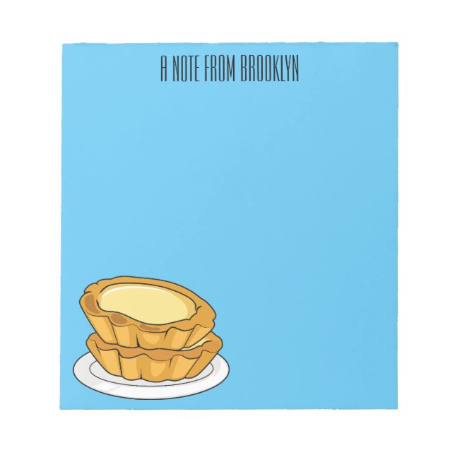 Egg tart cartoon illustration  notepad (Front)