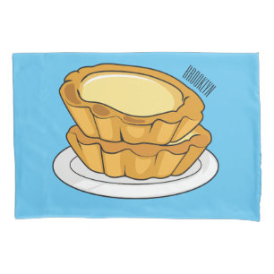 Egg tart cartoon illustration  pillowcase