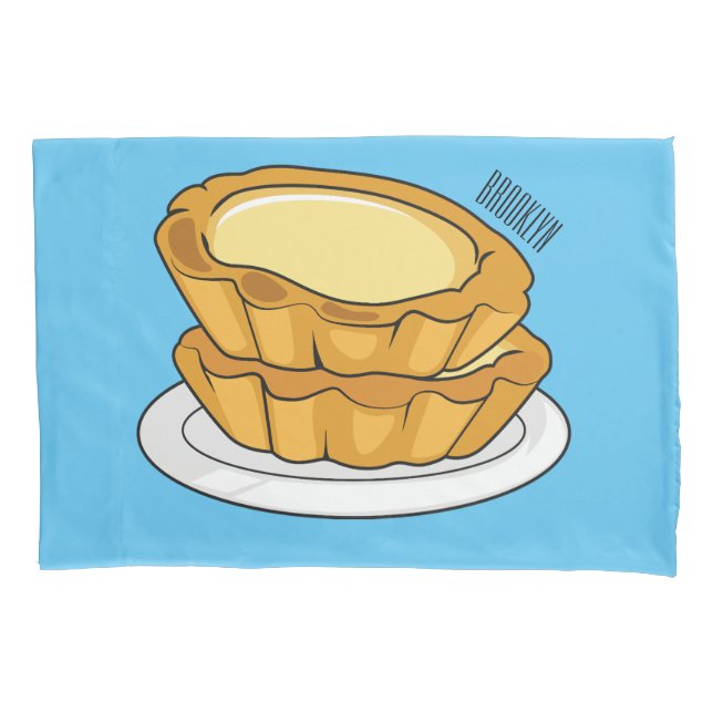 Egg tart cartoon illustration  pillowcase (Front)