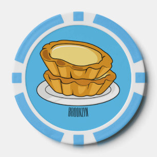 Egg tart cartoon illustration poker chips