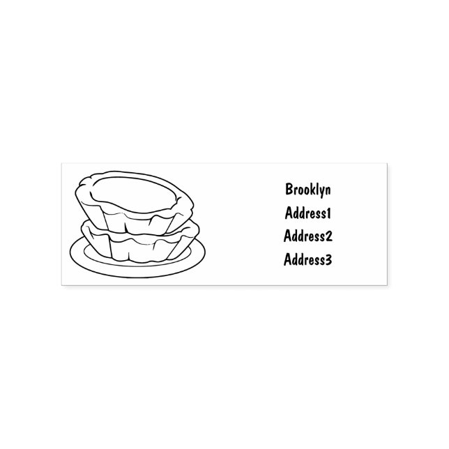 Egg tart cartoon illustration rubber stamp (Imprint)