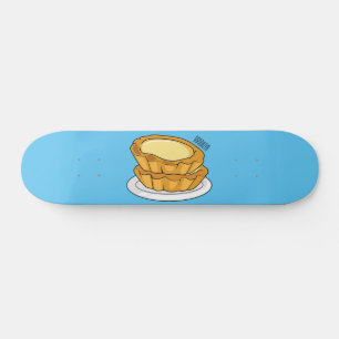 Egg tart cartoon illustration skateboard