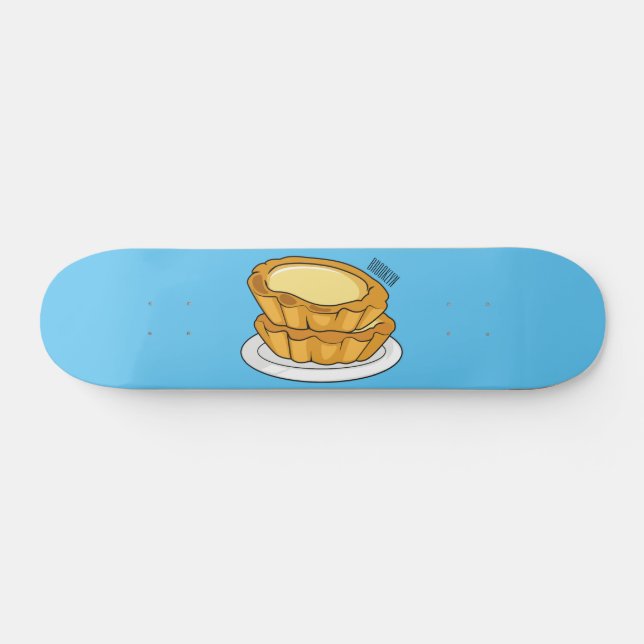 Egg tart cartoon illustration   skateboard (Horz)