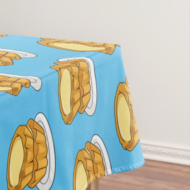Egg tart cartoon illustration  tablecloth (In Situ)