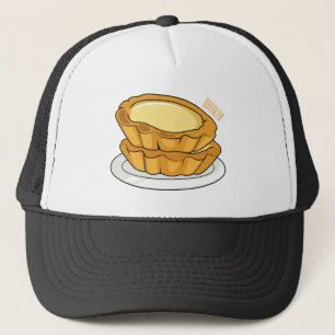Egg tart cartoon illustration trucker hat