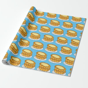 Egg tart cartoon illustration  wrapping paper