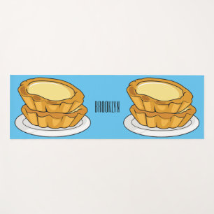 Egg tart cartoon illustration  yoga mat