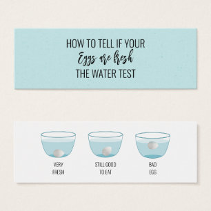 Egg Test For Freshness Customer Information Card