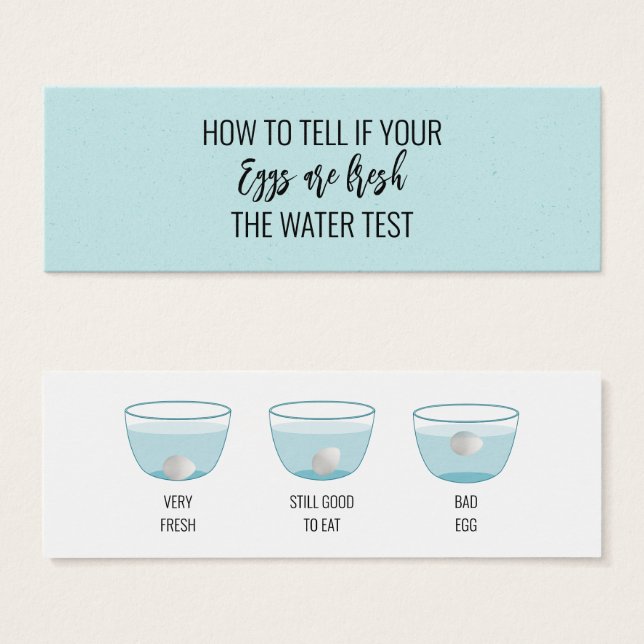 Egg Test For Freshness Customer Information Card (Front & Back)