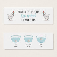 Egg Test For Freshness Customer Information Card