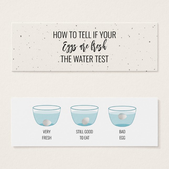 Egg Test For Freshness Customer Information Card (Front & Back)