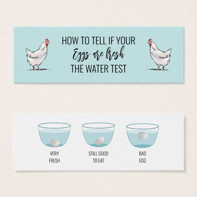 Egg Test For Freshness Customer Information Card (Front & Back)