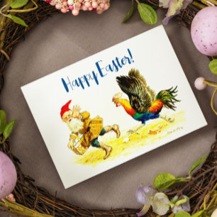 Egg Theif Vintage Funny Jenny Nyström Easter Holiday Postcard