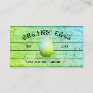 Egg Vintage Rustic Farm retro Green Business Card