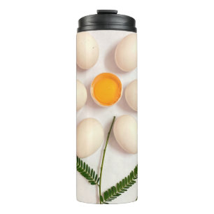 Egg Yolk Flower Thermal Tumbler
