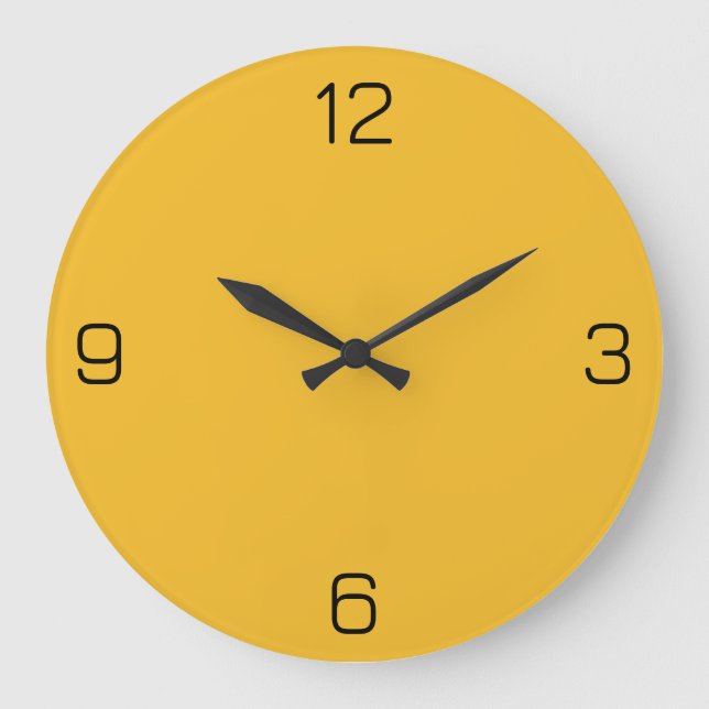 Egg Yolk Yellow F4BB29 Colour Add Your Name Option Large Clock (Front)