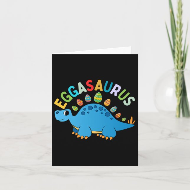 Eggasaurus Easter Egg Hunt Dinosaur Stegosaurus To Card (Front)