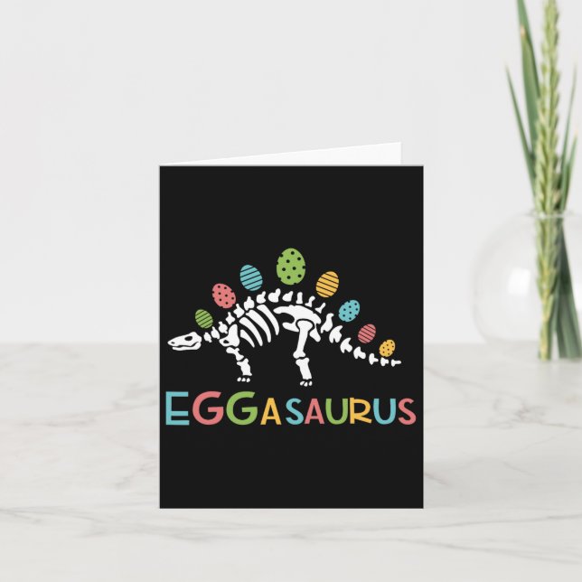 Eggasaurus Easter Stegosaurus Dinosaur Boys Kids T Card (Front)