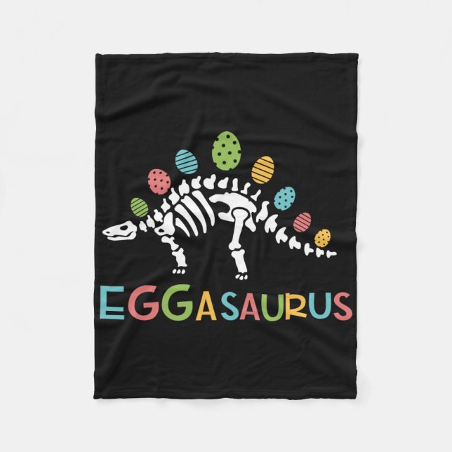 Eggasaurus Easter Stegosaurus Dinosaur Boys Kids T Fleece Blanket (Front)