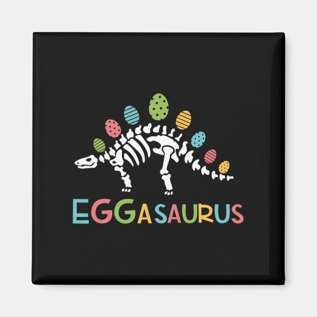Eggasaurus Easter Stegosaurus Dinosaur Boys Kids T Magnet (Front)