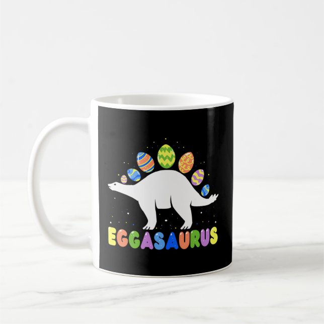 Eggasaurus Stegosaurus Easter Egg Dinosaur Easter Coffee Mug (Left)