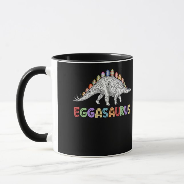 Eggasaurus Stegosaurus Egg Dinosaur Happy Easter Mug (Left)